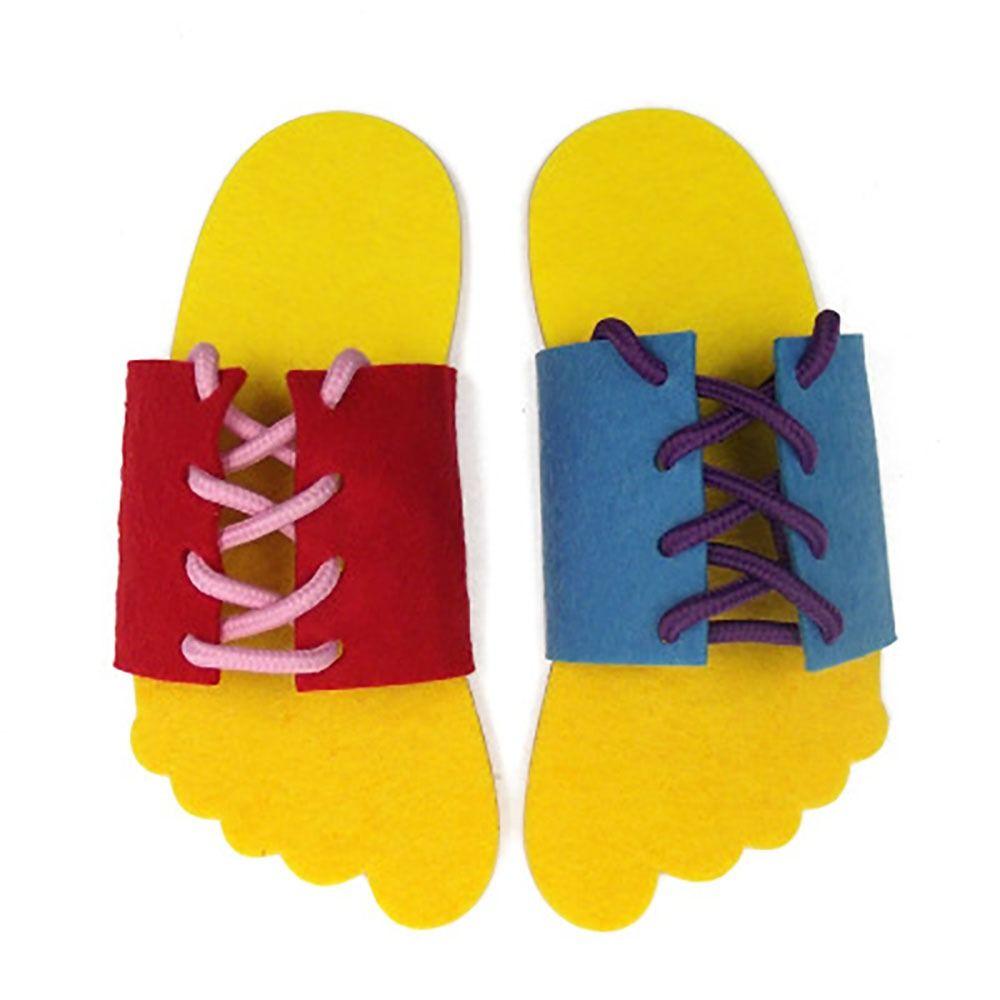 Шнуровка Игрушка Шнуровка Тапочки Научись Шнуровать Завязывать Детские Тапочки Высококачественные Аксессуары для Обуви